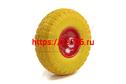 Колесо ПЕНА тачки садовой 4" 3,50/4" (W10) (под ось 16мм)