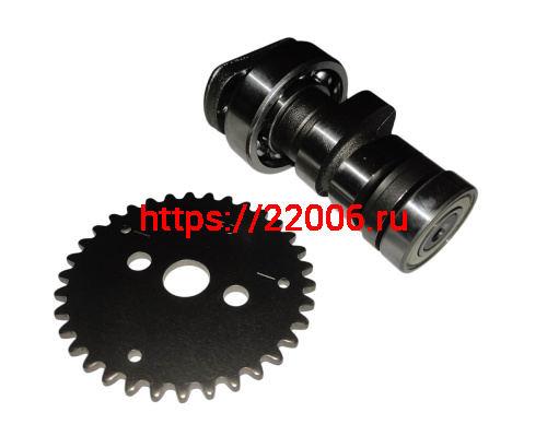 Распредвал в сборе со звездой 4х такт. GY6-180 1P62F WD180 (162F.02.200, 162F.02.213)