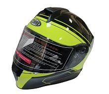 Шлем детский интеграл COBRA EC H151, черный и лайм, размер XXXS