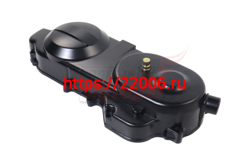 Крышка картера левая (вариатора) (139QMB) R10" чёрная в сборе с валом кикстартера Крышка картера левая (вариатора) (139QMB) R10" чёрная в сборе с валом кикстартера