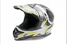 Шлем SAFEBET HF-115 бело-желтый Q158Y "S,M,L,XL,XXL" (кроссовый)
