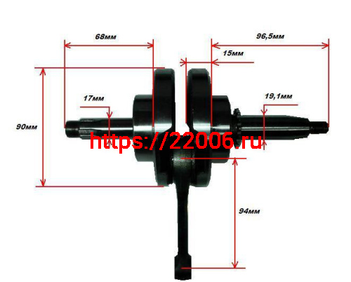 Коленвал 139FMB 100сс-110сс Коленвал 139FMB 100сс-110сс