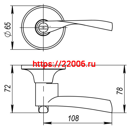 Ручка Ajax (Аякс) защелка DK610 BL-BK (6010 BL-B) (фик.) черный фото 4