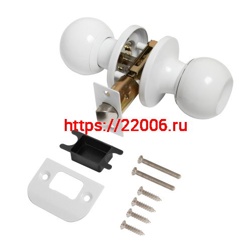 Ручка Punto (Пунто) защелка DK672/BL WH-PS (без фик.) белый фото 2 Ручка Punto (Пунто) защелка DK672/BL WH-PS (без фик.) белый фото 2