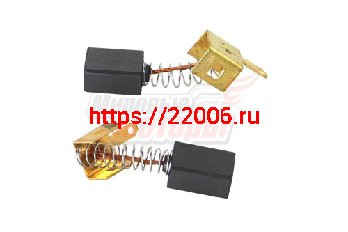 Щетки (№577) Интерскол (6*9*11) УШМ-125/1100,Пружина пятак-зацепы,металл корпус