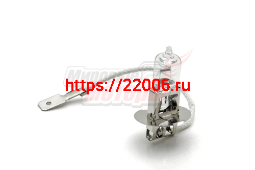 Лампа 12В 55Вт (Н3) фарная галоген (Pk22s) с проводом (3121) Лампа 12В 55Вт (Н3) фарная галоген (Pk22s) с проводом (3121)