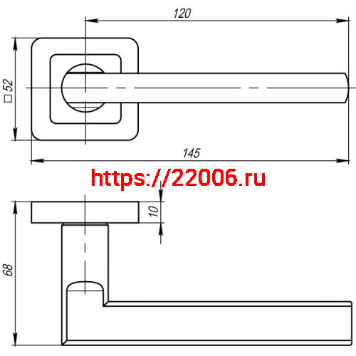 Ручка Punto (Пунто) раздельная K.QR52.PLUTON (PLUTON QR) GR/CP-23 графит/хром фото 3