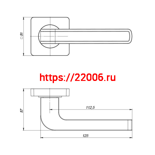 Ручка Punto (Пунто) раздельная K.ZQ51.FUTURA (FUTURA ZQ) GR/BN-23 графит/черный никель фото 3
