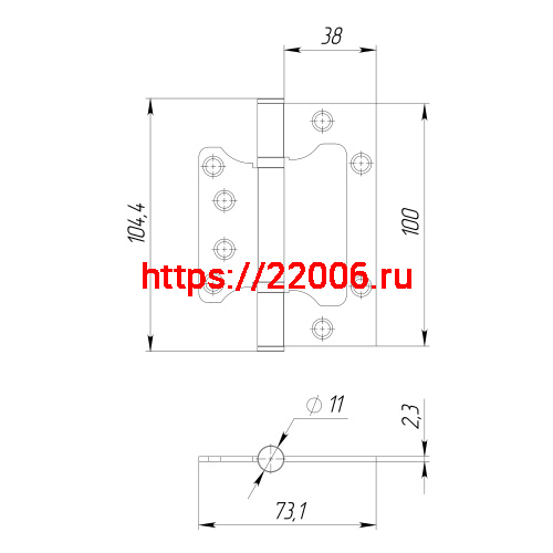 Петля Ajax (Аякс) универсальная без врезки IN4000W GR (100/P-2B 100x2,3) графит фото 4 Петля Ajax (Аякс) универсальная без врезки IN4000W GR (100/P-2B 100x2,3) графит фото 4