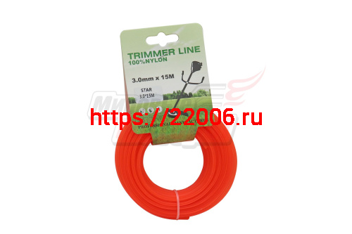 Леска триммерная (3,0*15м) TRIMMER LINE с картонной этикеткой (звезда) "ММ" Леска триммерная (3,0*15м) TRIMMER LINE с картонной этикеткой (звезда) "ММ"