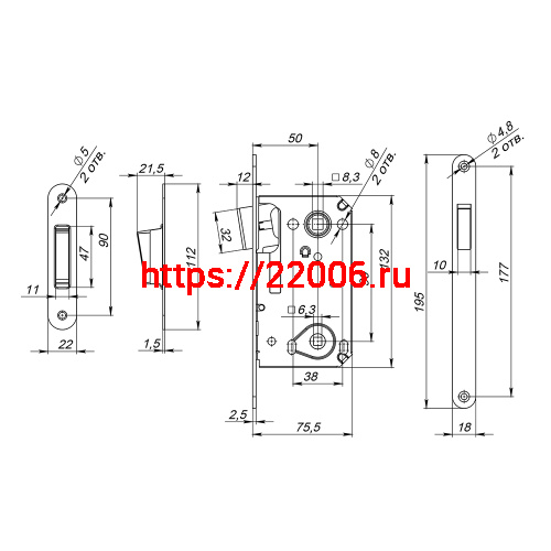 Защелка Fuaro (Фуаро) врезная MAGN5300-M-WС (5300-M-WC) WH белый фото 3