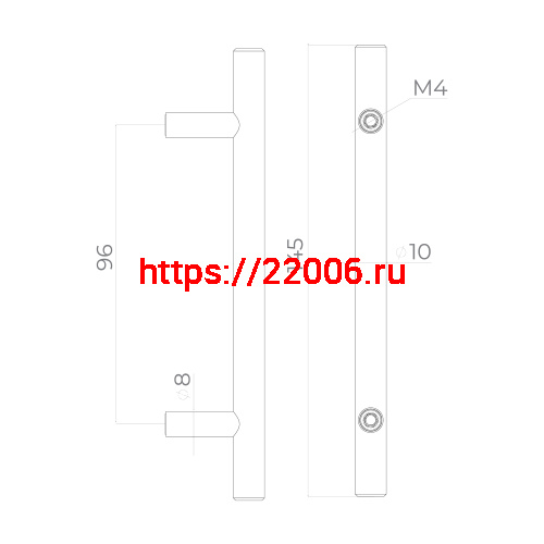 Ручка-скоба Ajax (Аякс) мебельная MB-H-003-96 мм SC сатин.хром фото 2 Ручка-скоба Ajax (Аякс) мебельная MB-H-003-96 мм SC сатин.хром фото 2
