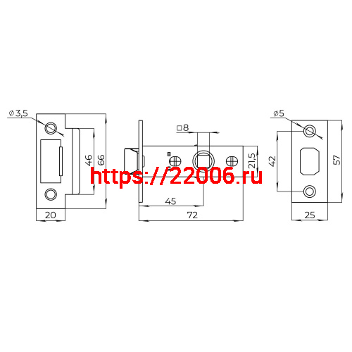 Защелка Ajax (Аякс) врезная PLASTLP45-8 (LP45-8) GR графит фото 3 Защелка Ajax (Аякс) врезная PLASTLP45-8 (LP45-8) GR графит фото 3