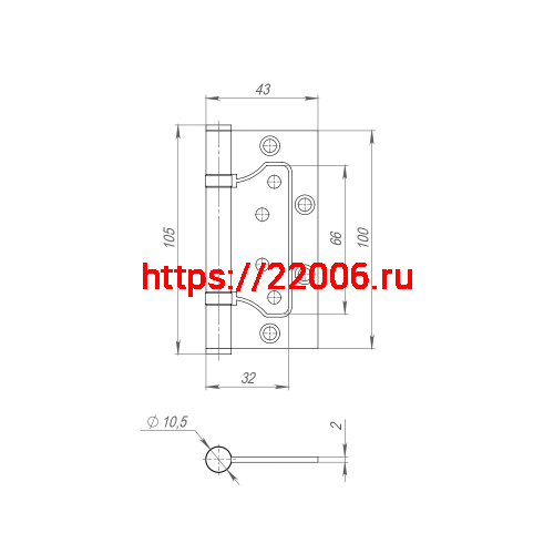 Петля Fuaro (Фуаро) универсальная без врезки IN4300W SN (300-2BB 100x2) мат. никель фото 3 Петля Fuaro (Фуаро) универсальная без врезки IN4300W SN (300-2BB 100x2) мат. никель фото 3