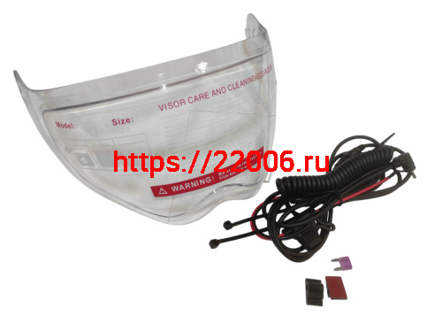 Шлем кроссовый со стеклом (туринг) СНЕГОХОДНЫЙ COBRA EC H331, черный, с ПОДОГРЕВОМ ВИЗОРА, размер S фото 5