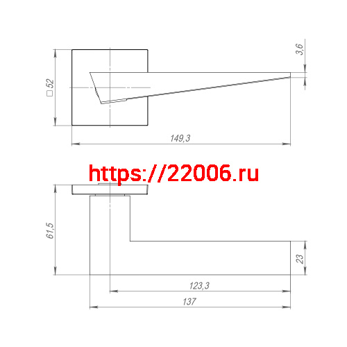 Ручка Ajax (Аякс) раздельная K.JS51.TRIO CP-8 хром фото 2 Ручка Ajax (Аякс) раздельная K.JS51.TRIO CP-8 хром фото 2