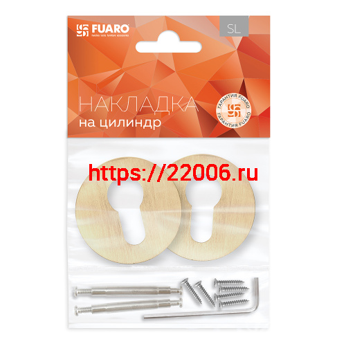 Накладка Fuaro (Фуаро) на цилиндр ET.R.SLR52 SSG-39 сатинированное золото фото 2 Накладка Fuaro (Фуаро) на цилиндр ET.R.SLR52 SSG-39 сатинированное золото фото 2