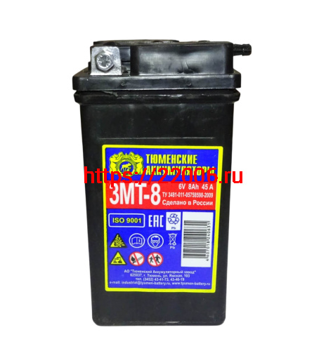 Аккумулятор 6В 8 А/ч, г.Тюмень (3 МТ-8 "Лидер") (83 x 141 x 77) симетрич. пол., Кислот.Сухозаряд. Аккумулятор 6В 8 А/ч, г.Тюмень (3 МТ-8 "Лидер") (83 x 141 x 77) симетрич. пол., Кислот.Сухозаряд.