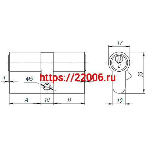 Цилиндровый Ajax (Аякс) механизм (AX100/60) AX1000Key60 (25+10+25) PB латунь фото 3 Цилиндровый Ajax (Аякс) механизм (AX100/60) AX1000Key60 (25+10+25) PB латунь фото 3