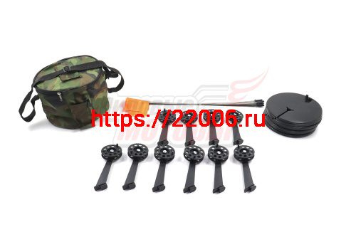 Набор жерлиц с угловой стойкой в сумке с черной катушкой d.60-65 Три кита Набор жерлиц с угловой стойкой в сумке с черной катушкой d.60-65 Три кита