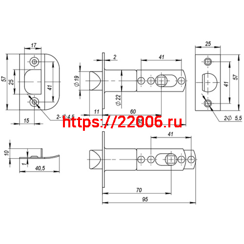 Ручка Ajax (Аякс) защелка DK610 BL-BK (6010 BL-B) (фик.) черный фото 3