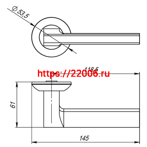 Ручка Punto (Пунто) раздельная R.TL54.BLADE (BLADE TL) BL-24 черный фото 3 Ручка Punto (Пунто) раздельная R.TL54.BLADE (BLADE TL) BL-24 черный фото 3