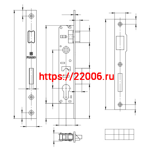 Корпус Fuaro (Фуаро) узкопрофильного замка с защелкой PROF153-25/85 (153-25/85) CP хром фото 3 Корпус Fuaro (Фуаро) узкопрофильного замка с защелкой PROF153-25/85 (153-25/85) CP хром фото 3