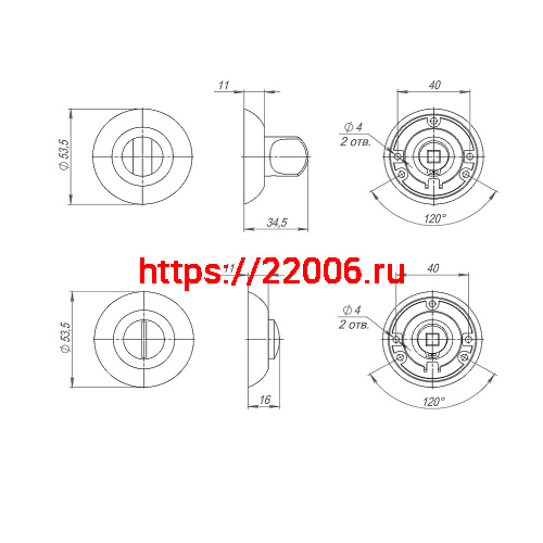 Ручка Punto (Пунто) поворотная BK6.R.TL54 (BK6 TL) GR-23 графит фото 3