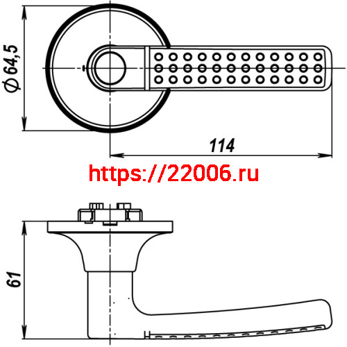 Ручка Punto (Пунто) защелка DK626 SN-PS (6026 SN-P) (без фик.) мат. никель фото 3