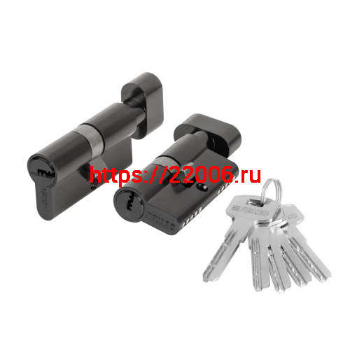 Цилиндровый Fuaro (Фуаро) механизм (200 ZM/80) 2000ZM Knob 80 (35+10+35) BL-24 черный 5Key с вертушкой Цилиндровый Fuaro (Фуаро) механизм (200 ZM/80) 2000ZM Knob 80 (35+10+35) BL-24 черный 5Key с вертушкой