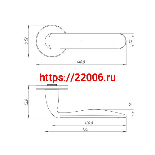 Ручка Punto (Пунто) раздельная R.ARC.R52.EXTRA SSC-16 сатин.хром фото 2 Ручка Punto (Пунто) раздельная R.ARC.R52.EXTRA SSC-16 сатин.хром фото 2