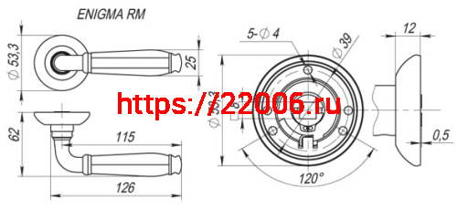 Ручка Fuaro (Фуаро) раздельная ENIGMA RM/HD SN/CP-3 матовый никель/хром фото 3