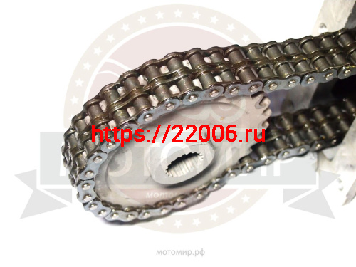 Коробка Буран реверса (СУПЕР УСИЛЕННАЯ) цепь 2х рядная шаг 12,7 + звездочка 2х рядная ведущая Z29 фото 2