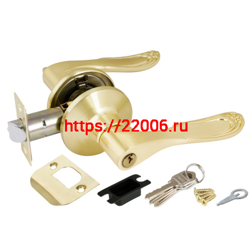 Ручка Punto (Пунто) защелка DK630 SB-ET (6030 SB-E) (кл./фик.) мат.золото Ручка Punto (Пунто) защелка DK630 SB-ET (6030 SB-E) (кл./фик.) мат.золото