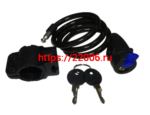 Замок для велосипеда с ключом тросовый 8х800мм, два ключа, противоугонный фото 2 Замок для велосипеда с ключом тросовый 8х800мм, два ключа, противоугонный фото 2