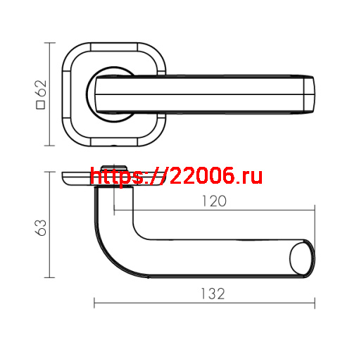Ручка Fuaro (Фуаро) раздельная TOR XL (хром) CP-8 квадрат 8х150 мм (стяжки М4,30х60х40 мм) фото 3
