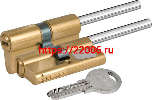 Цилиндровый механизм Kale kilit (Кале килит) под вертушку (дл.шток) 164 SX/91 (55+10+26) mm латунь 5 кл.