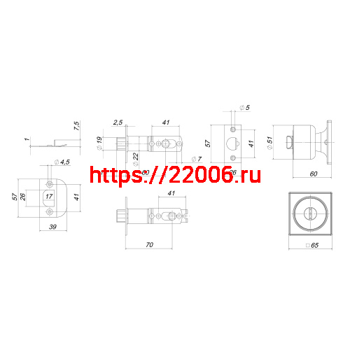 Ручка Punto (Пунто) защелка DK772/BL SN-BK (фик.) никель фото 3 Ручка Punto (Пунто) защелка DK772/BL SN-BK (фик.) никель фото 3