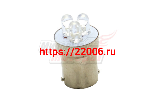 Лампа 12 В BA15S (T15), 3 светодиода LED, 21W, белая