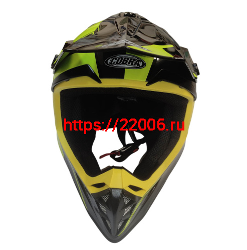 Шлем кроссовый COBRA EC V332, серый титан, синий и желтый, размер XL фото 2 Шлем кроссовый COBRA EC V332, серый титан, синий и желтый, размер XL фото 2