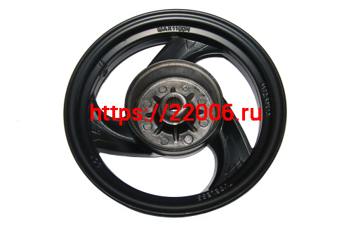 Обод 10" задний литой, барабан. тормоз скутер SLASH (3-х лучевой) (150006042) (НАБОР)
