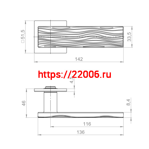 Ручка Armadillo (Армадилло) раздельная K.YM.MERENGA MWSC-33 итальянский тисненый фото 4 Ручка Armadillo (Армадилло) раздельная K.YM.MERENGA MWSC-33 итальянский тисненый фото 4
