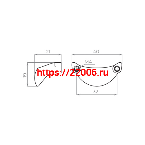 Ручка-скоба Ajax (Аякс) мебельная MB-H-006-32 мм CP хром фото 2 Ручка-скоба Ajax (Аякс) мебельная MB-H-006-32 мм CP хром фото 2