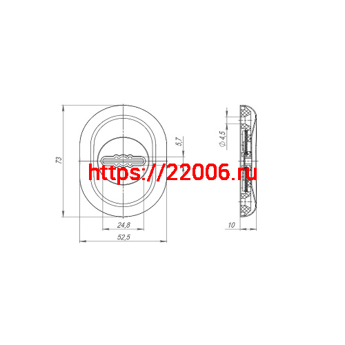 Накладка Fuaro (Фуаро) на сувальдный замок ESC.S-auto.ECO/CRE/OV.13 (ESC-13S eco) с авт.шторками СР хром фото 2