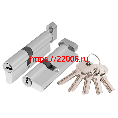 Цилиндровый Ajax (Аякс) механизм (AX202/60) AX2002Knob60 (25+10+25) CP хром с вертушкой Цилиндровый Ajax (Аякс) механизм (AX202/60) AX2002Knob60 (25+10+25) CP хром с вертушкой