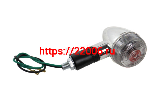 Боковой фонарь (BF-09) "Байкер" хром малый белый (пласт)