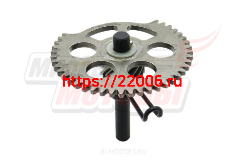 Шестерня кикстартера промежуточная в сборе с осью, пружиной 152-153qmi,157-158qmj; СТЕЛС,keeway фото 2