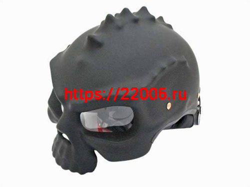 Мотошлем череп SM-689 (черный матовый) без размера Мотошлем череп SM-689 (черный матовый) без размера