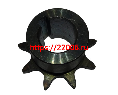 Звезда  9 зуб. (520) цепи, 15.875шаг, на вал d20мм, h28мм, шпонка 6мм, мотобуксировщик