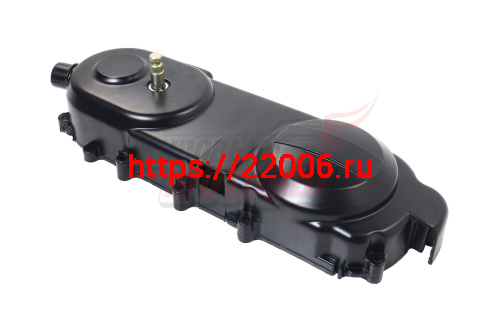 Крышка картера левая (вариатора) (139QMB) R12" чёрная в сборе с валом кикстартера Крышка картера левая (вариатора) (139QMB) R12" чёрная в сборе с валом кикстартера